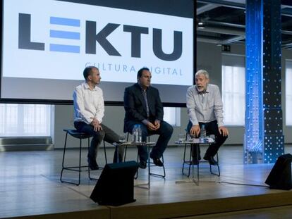 David Fernández, Farid Fleifel y Alejo Cuervo, en la presentación de Lektu.