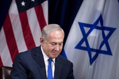 El primer ministro israel&iacute;, Benjamin Netanyahu, durante la sesi&oacute;n de la asamblea general de la ONU en septiembre.
 