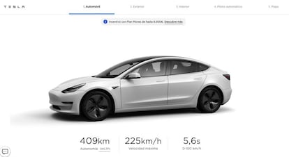 Tesla Model 3 con incentivos de hasta 6.500 euros.