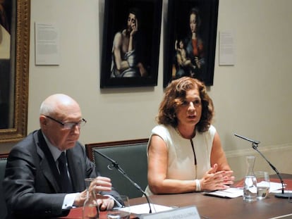 El presidente del Real Patronato del Museo del Prado, José Pedro Pérez-Llorca y la anterior alcaldesa de Madrid, Ana Botella.