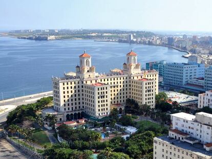 El hotel Nacional de Cuba, con sus espectaculares vistas de la bahía de La Habana, el malecón y la ciudad.