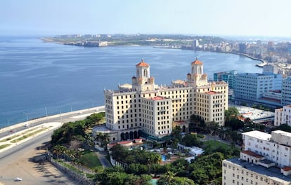 El hotel Nacional de Cuba, con sus espectaculares vistas de la bahía de La Habana, el malecón y la ciudad.