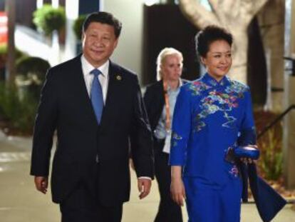 El presidente chino, Xi Jinping, y su esposa, en la cumbre del G-20.