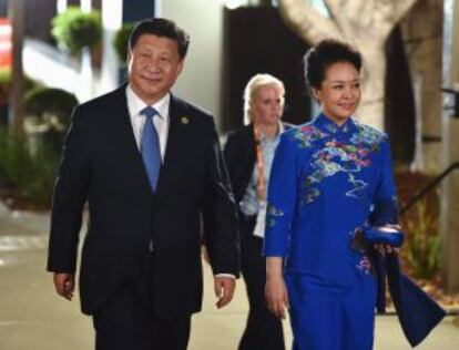 El presidente chino, Xi Jinping, y su esposa, en la cumbre del G-20.