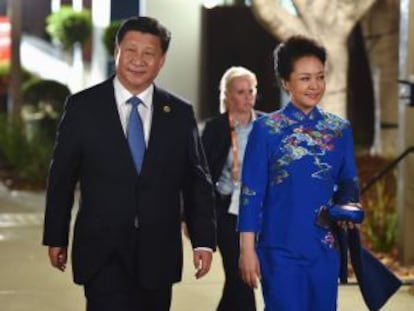 El presidente chino, Xi Jinping, y su esposa, en la cumbre del G-20.