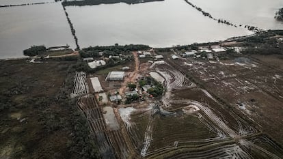 Una granja de arroz dañada tras las inundaciones en Rio Grande do Sul (Brasil), el 22 de mayo.