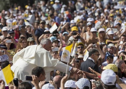 O papa Francisco, durante sua visita a Molise.