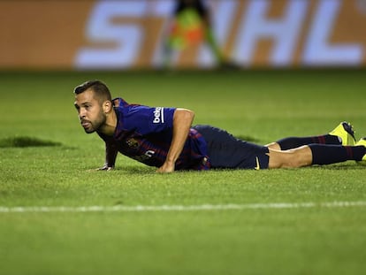 Jordi Alba, en el duelo Valladolid-Barcelona. 