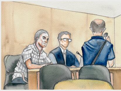 Ilustración durante una de las sesiones del juicio.