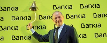 El expresidente de Bankia, Rodrigo Rato, en la salida a Bolsa de la entidad.