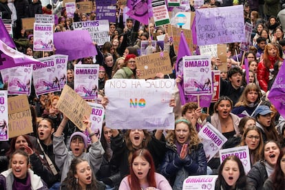 Manifestación feminista del 8-M en Madrid.