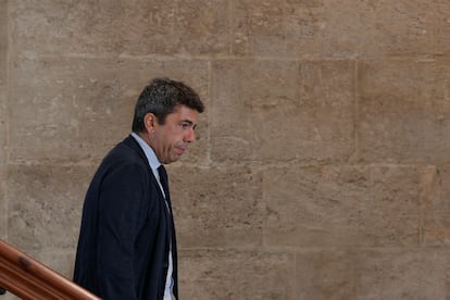 El president de la Generalitat, Carlos Mazón, en un acto en Valencia este miércoles. 