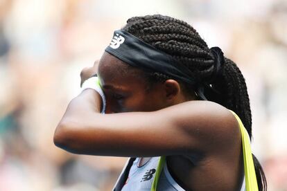 Gauff, durante el partido contra Kenin en Melbourne.