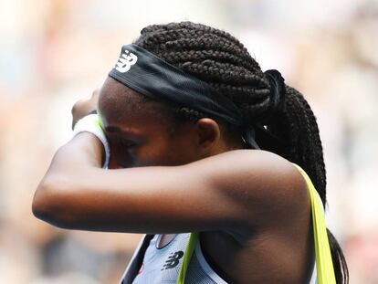 Gauff, durante el partido contra Kenin en Melbourne.