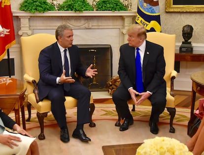 Iván Duque y Donald Trump en Washington, el 13 de febrero de 2019.