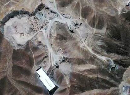 Imagen por satélite de las instalaciones en construcción de Fordu, en una montaña al norte de Qom, en Irán, en septiembre pasado.