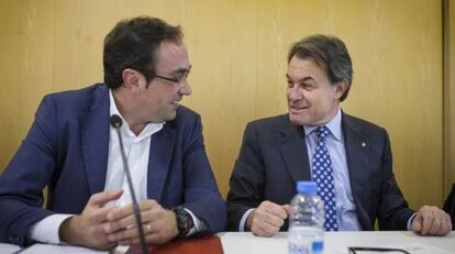 Artur Mas, a la derecha, y Josep Rull.