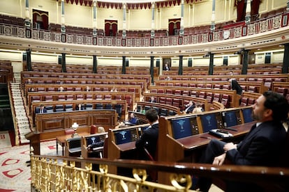 A near-empty Congress of Deputies on Wednesday morning.