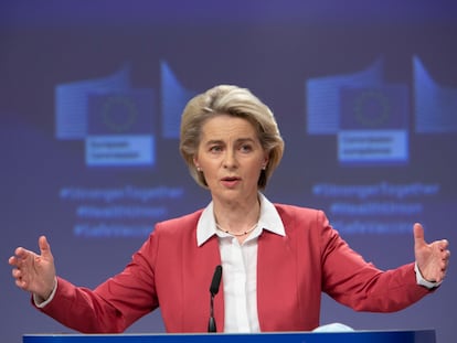 La presidenta de la Comisión Europea, Ursula von der Leyen, presentando el plan Global Gateway.