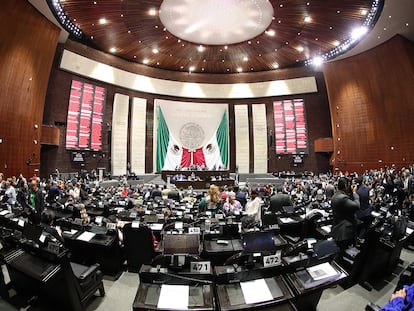 Aspecto de la Cámara de Diputados, en Ciudad de México, durante una sesión en abril de 2023.