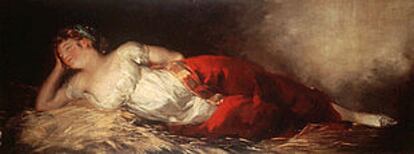 El cuadro <b></b><i>Joven adormecida,</i> 1790-1792, de Francisco de Goya (colección Luis Mac-Crohon, Madrid).