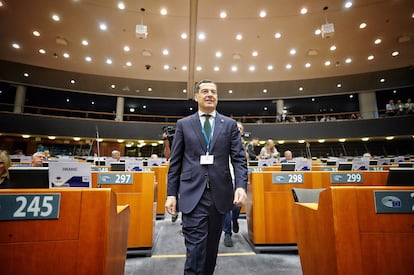 El presidente de la Junta de Andalucía, Juan Manuel Moreno, en el Comité de las Regiones.
REMITIDA / HANDOUT por Junta de Andalucía