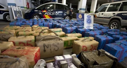 Fardos de hachís localizados en agosto en una embarcación en Sanlúcar.