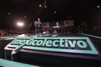 La senadora de Movimiento Ciudadano, Patricia Mercado, durante el encuentro de 'Mexicolectivo', el 30 de enero.