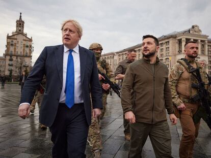 Boris Johnson y Volodímir Zelenski, el pasado abril en Kiev.