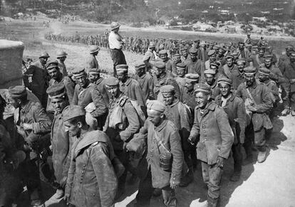 Soldados alemanes capturados por los franceses.