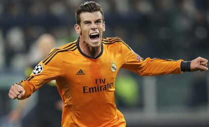 Bale celebra su gol, el 1 a 2