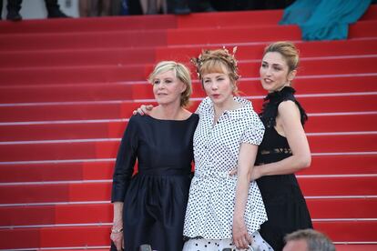 Las actrices Julie Depardieu, Camille Moreau y Julie Gayet, en la presentación de la película 'The Unknown Girl'.