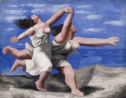 Dos mujeres corriendo en la playa. Cuadro de Picasso de 1922 inspirado por su visita a Pompeya. Museo Picasso de París.