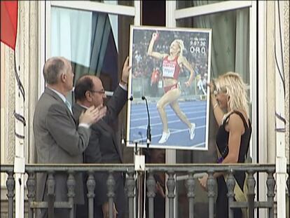 Marta Domínguez, homenajeada en su tierra