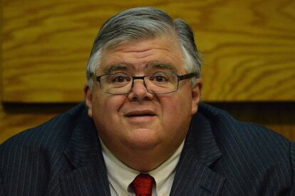 Bank of Mexico Governor Agustín Carstens at Wednesday's press conference.