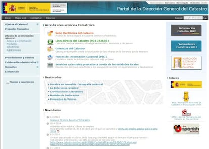 Portal web de la Dirección General del Catastro