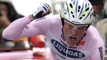 Di Luca,tras ganar el Giro de Italia de 2007.