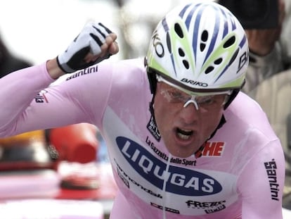 Di Luca,tras ganar el Giro de Italia de 2007.