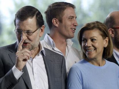Rajoy y Cospedal (d), en El Escorial.