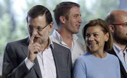 Rajoy y Cospedal (d), en El Escorial.