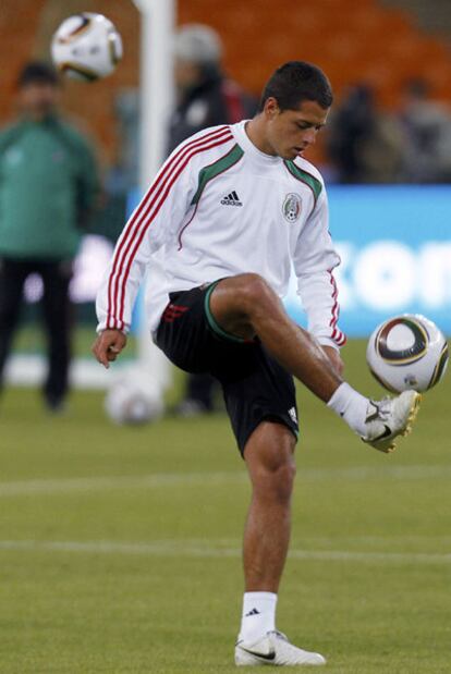 Javier Hernández, en la sesión de ayer.