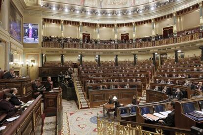 Vista del hemiciclo del Congreso de los Diputados durante el debate de investidura de Mariano Rajoy.