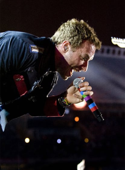 Chris Martin en un momento del concierto.