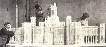 Maqueta en escayola del proyecto de 1904 de Palacios y Otamendi para la Casa de Correos y Telégrafos, hoy sede del Ayuntamiento.