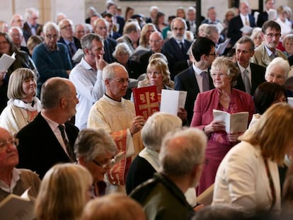 El arzobispo de Canterbury, Justin Welby, en un servicio que conmemora la ordenación de mujeres, en 2014.