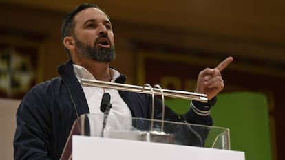 El presidente de Vox, Santiago Abascal, en Ciudad Real, el pasado 23 de marzo. 