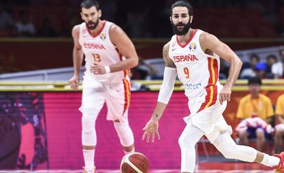 Ricky Rubio, en el partido contra Túnez.