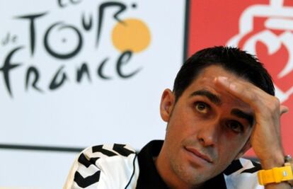 Contador, durante la rueda de prensa.