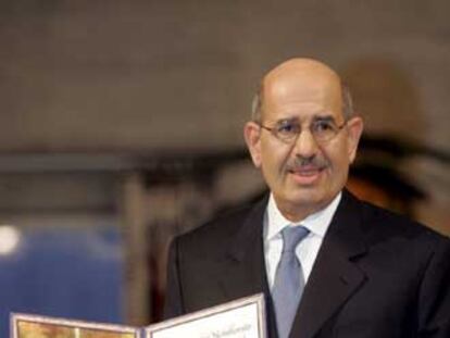 Mohamed el Baradei, tras recibir el Premio Nobel de la Paz.