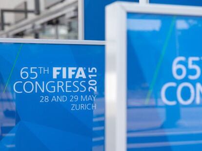Imagen del Hallenstadion, sede del 65 Congreso de la FIFA en Zúrich